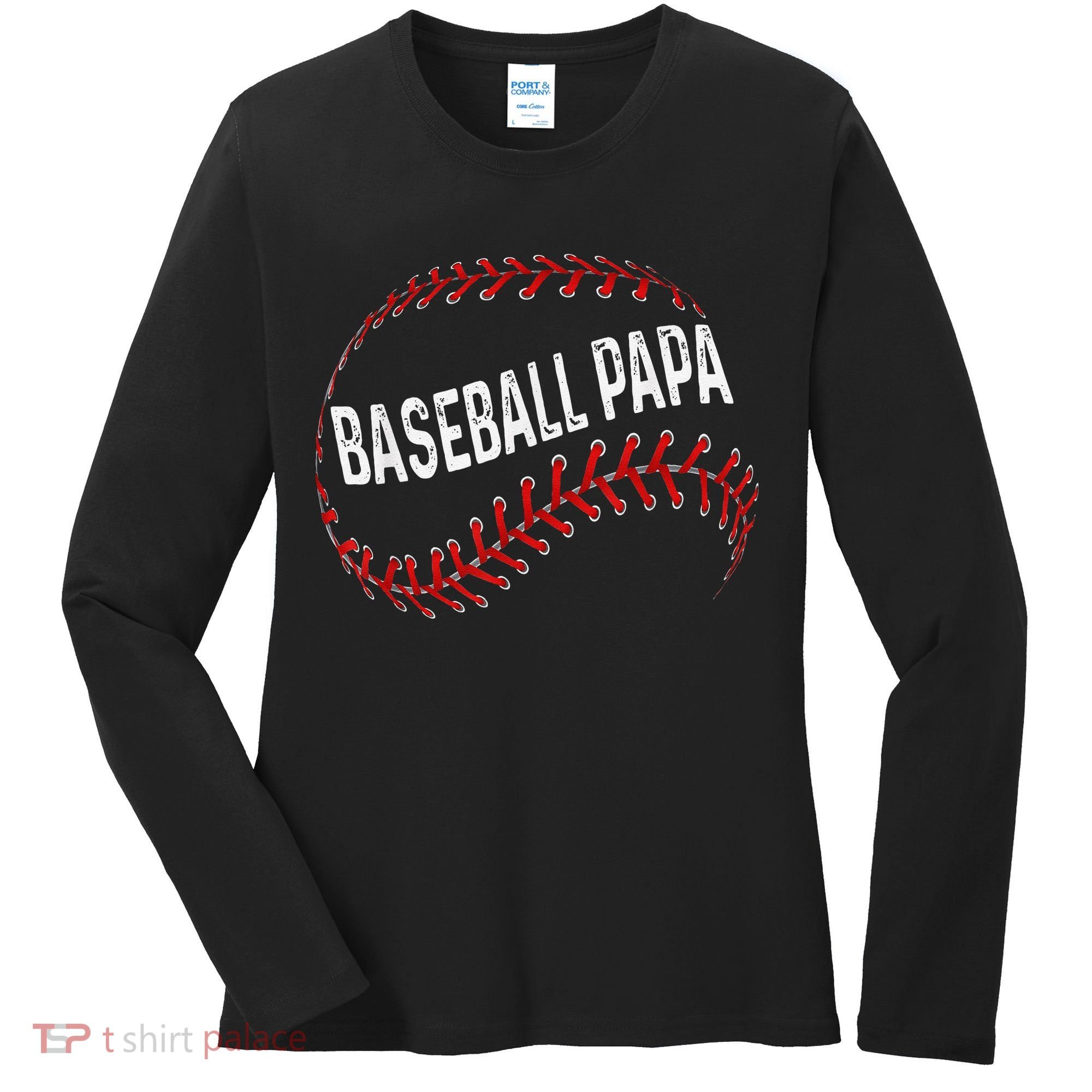 Baseball Papa Dad My Favorite Baseball Player Calls Me Women's Long Sleeve Shirt
