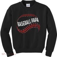 Baseball Papa Dad My Favorite Baseball Player Calls Me Kids Sweatshirt thumb 0