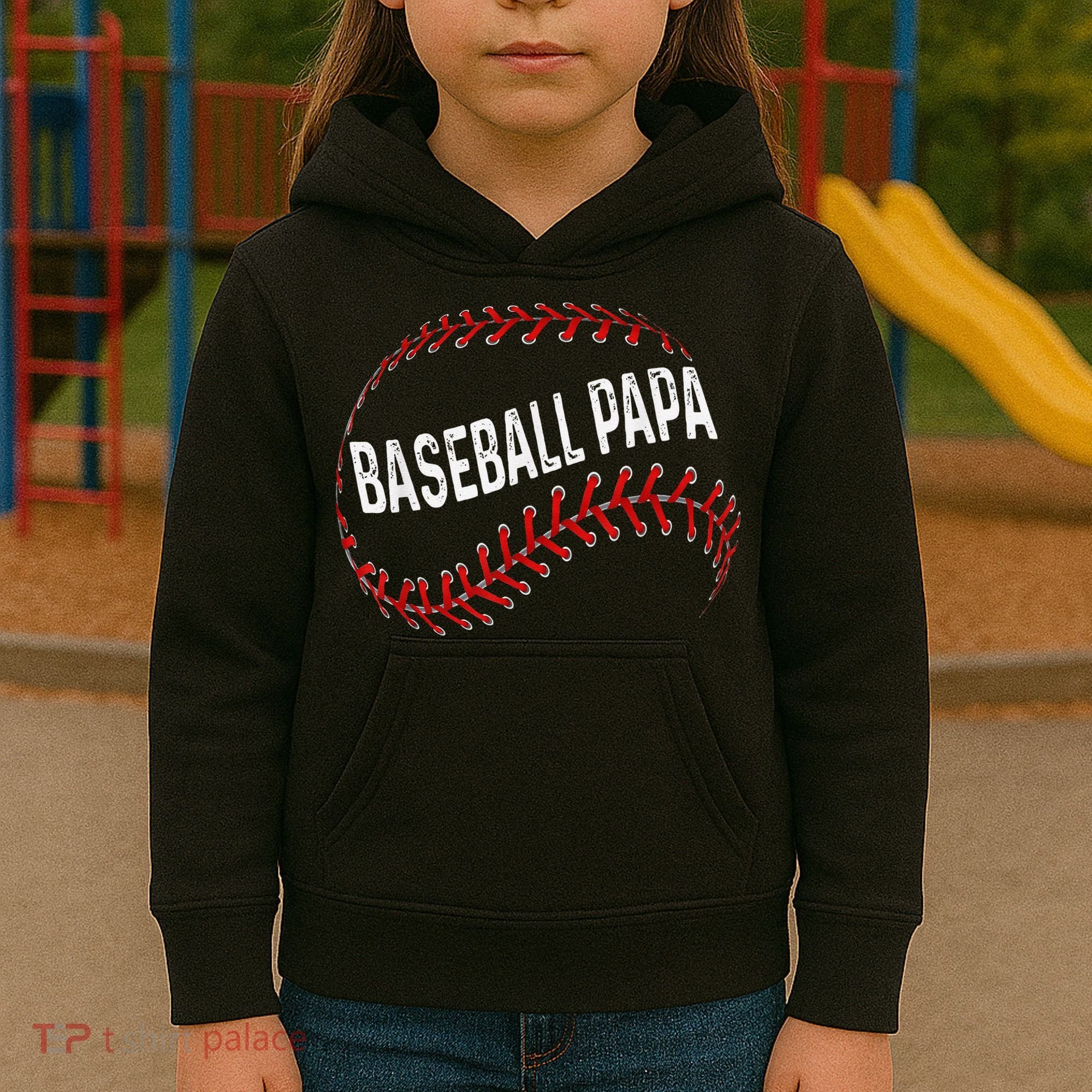 Baseball Papa Dad My Favorite Baseball Player Calls Me Kids Hoodie
