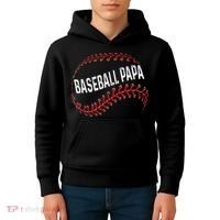 Baseball Papa Dad My Favorite Baseball Player Calls Me Kids Hoodie thumb 4
