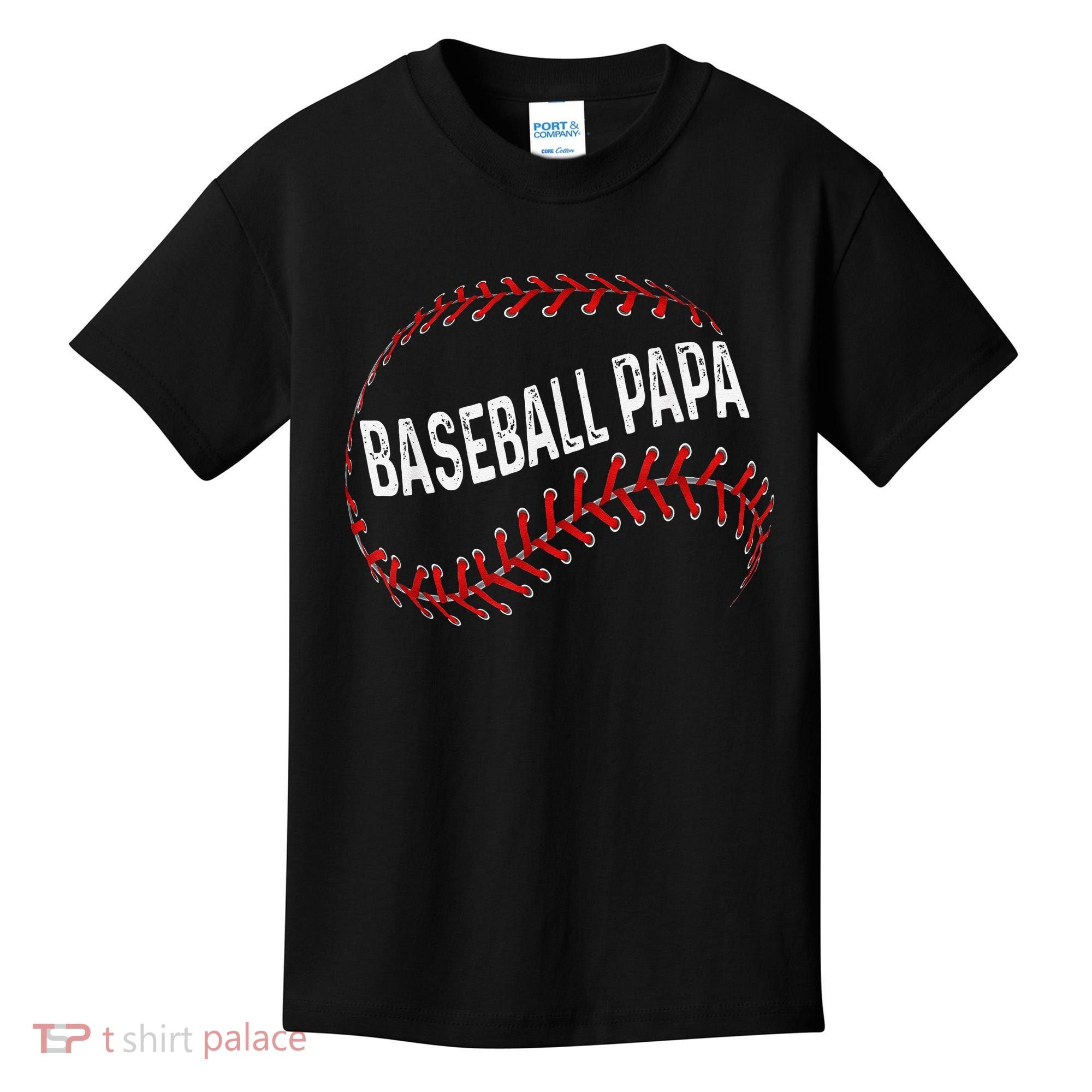 Baseball Papa Dad My Favorite Baseball Player Calls Me Kids T-Shirt