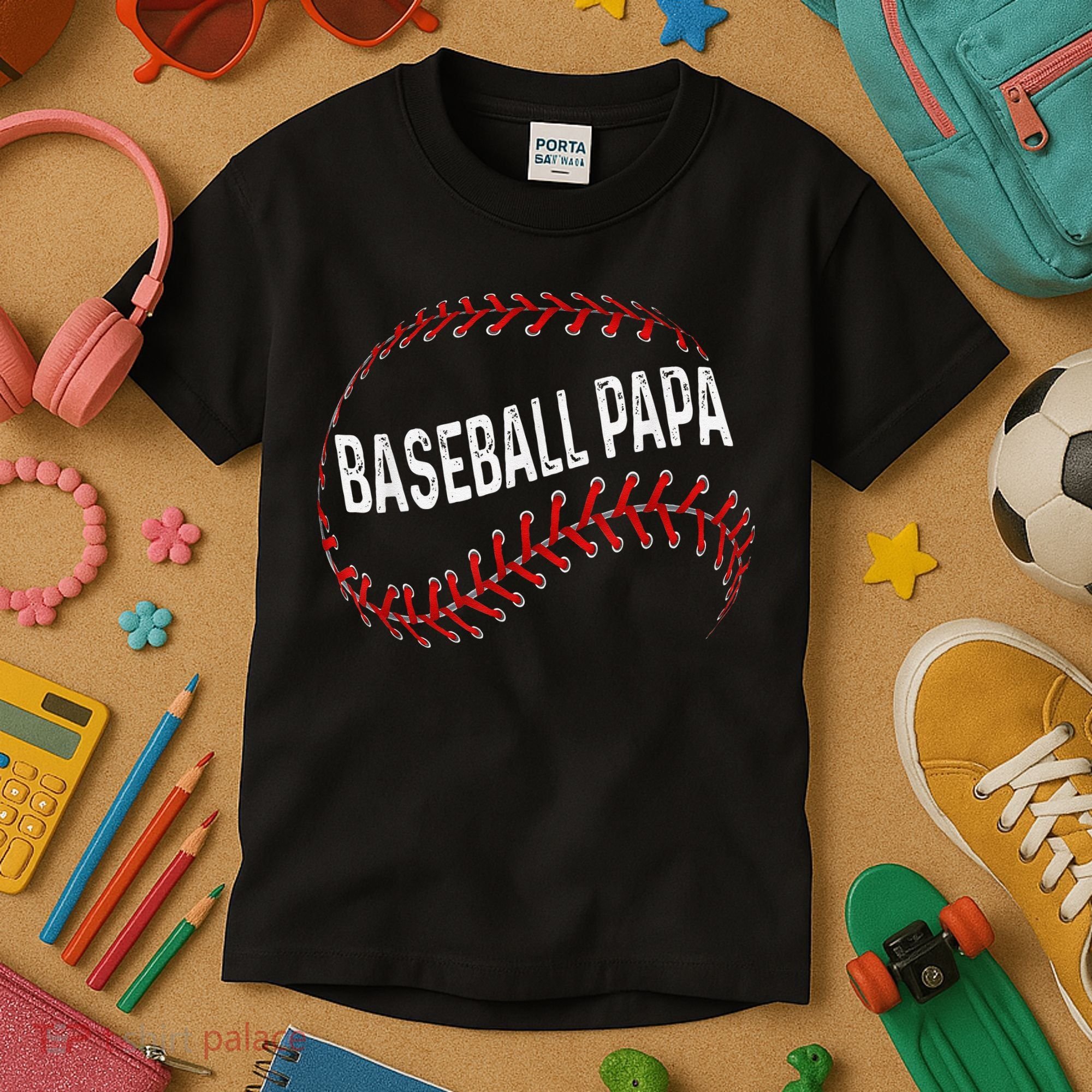 Baseball Papa Dad My Favorite Baseball Player Calls Me Kids T-Shirt
