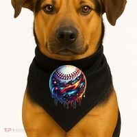 Baseball Planet Drip Baseball Drip Baseball Ice Cream Drip  USA-Made Doggie Bandana thumb 1