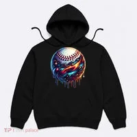 Baseball Planet Drip Baseball Drip Baseball Ice Cream Drip  Hoodie thumb 0