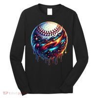 Baseball Planet Drip Baseball Drip Baseball Ice Cream Drip  Long Sleeve Shirt thumb 0