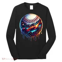 Baseball Planet Drip Baseball Drip Baseball Ice Cream Drip  Long Sleeve Shirt thumb 0