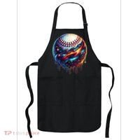 Baseball Planet Drip Baseball Drip Baseball Ice Cream Drip  Apron thumb 0