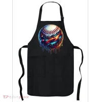 Baseball Planet Drip Baseball Drip Baseball Ice Cream Drip  Apron thumb 0