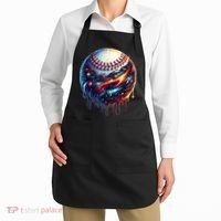 Baseball Planet Drip Baseball Drip Baseball Ice Cream Drip  Apron thumb 2