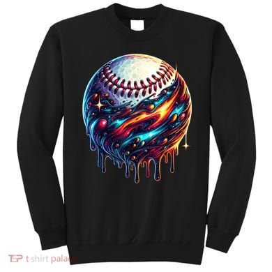 Baseball Planet Drip Baseball Drip Baseball Ice Cream Drip  Sweatshirt