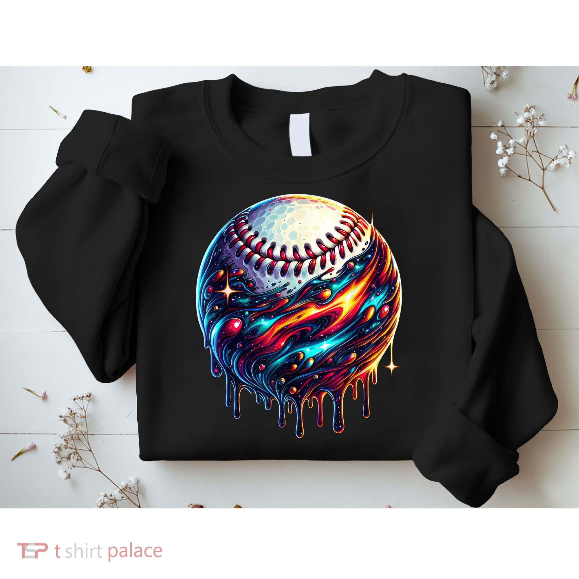Baseball Planet Drip Baseball Drip Baseball Ice Cream Drip  Sweatshirt