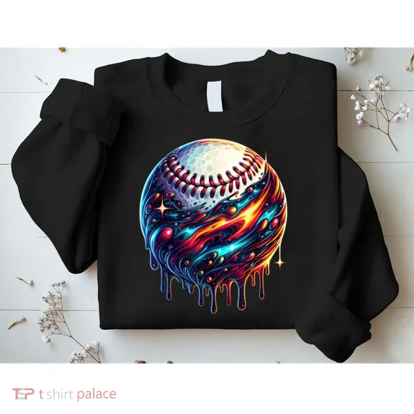 Baseball Planet Drip Baseball Drip Baseball Ice Cream Drip  Sweatshirt