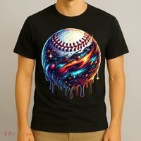 Baseball Planet Drip Baseball Drip Baseball Ice Cream Drip  T-Shirt thumb 3