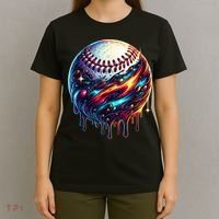 Baseball Planet Drip Baseball Drip Baseball Ice Cream Drip  T-Shirt thumb 4