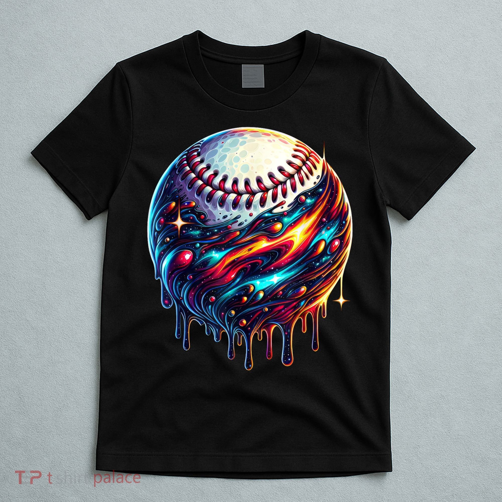 Baseball Planet Drip Baseball Drip Baseball Ice Cream Drip  T-Shirt