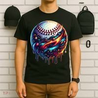 Baseball Planet Drip Baseball Drip Baseball Ice Cream Drip  T-Shirt thumb 6