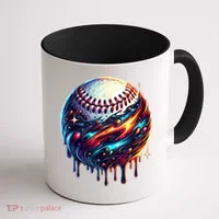 Baseball Planet Drip Baseball Drip Baseball Ice Cream Drip  Coffee Mug thumb 1
