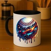 Baseball Planet Drip Baseball Drip Baseball Ice Cream Drip  Coffee Mug thumb 4