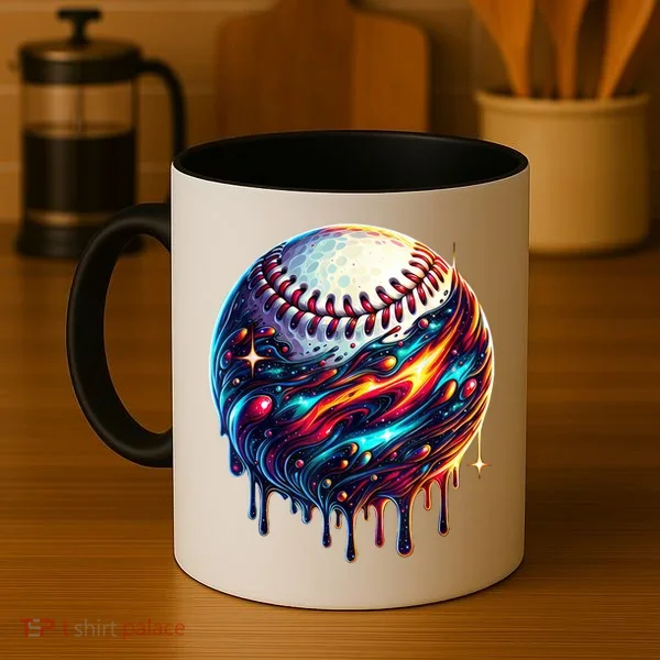 Baseball Planet Drip Baseball Drip Baseball Ice Cream Drip  Coffee Mug