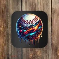 Baseball Planet Drip Baseball Drip Baseball Ice Cream Drip  Coaster thumb 0