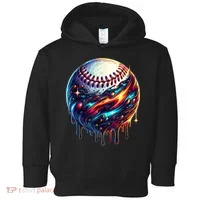 Baseball Planet Drip Baseball Drip Baseball Ice Cream Drip  Toddler Hoodie thumb 0