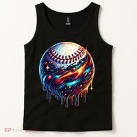 Baseball Planet Drip Baseball Drip Baseball Ice Cream Drip  Tank Top thumb 2