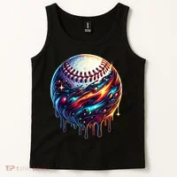 Baseball Planet Drip Baseball Drip Baseball Ice Cream Drip  Tank Top thumb 2