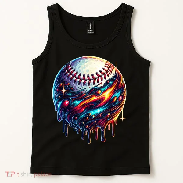 Baseball Planet Drip Baseball Drip Baseball Ice Cream Drip  Tank Top