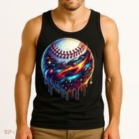 Baseball Planet Drip Baseball Drip Baseball Ice Cream Drip  Tank Top thumb 3