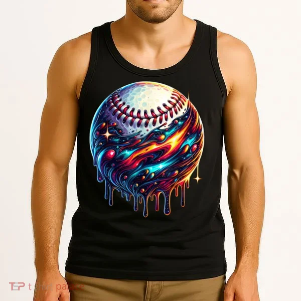 Baseball Planet Drip Baseball Drip Baseball Ice Cream Drip  Tank Top