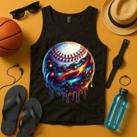 Baseball Planet Drip Baseball Drip Baseball Ice Cream Drip  Tank Top thumb 4