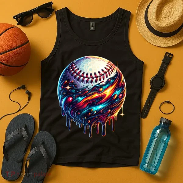 Baseball Planet Drip Baseball Drip Baseball Ice Cream Drip  Tank Top