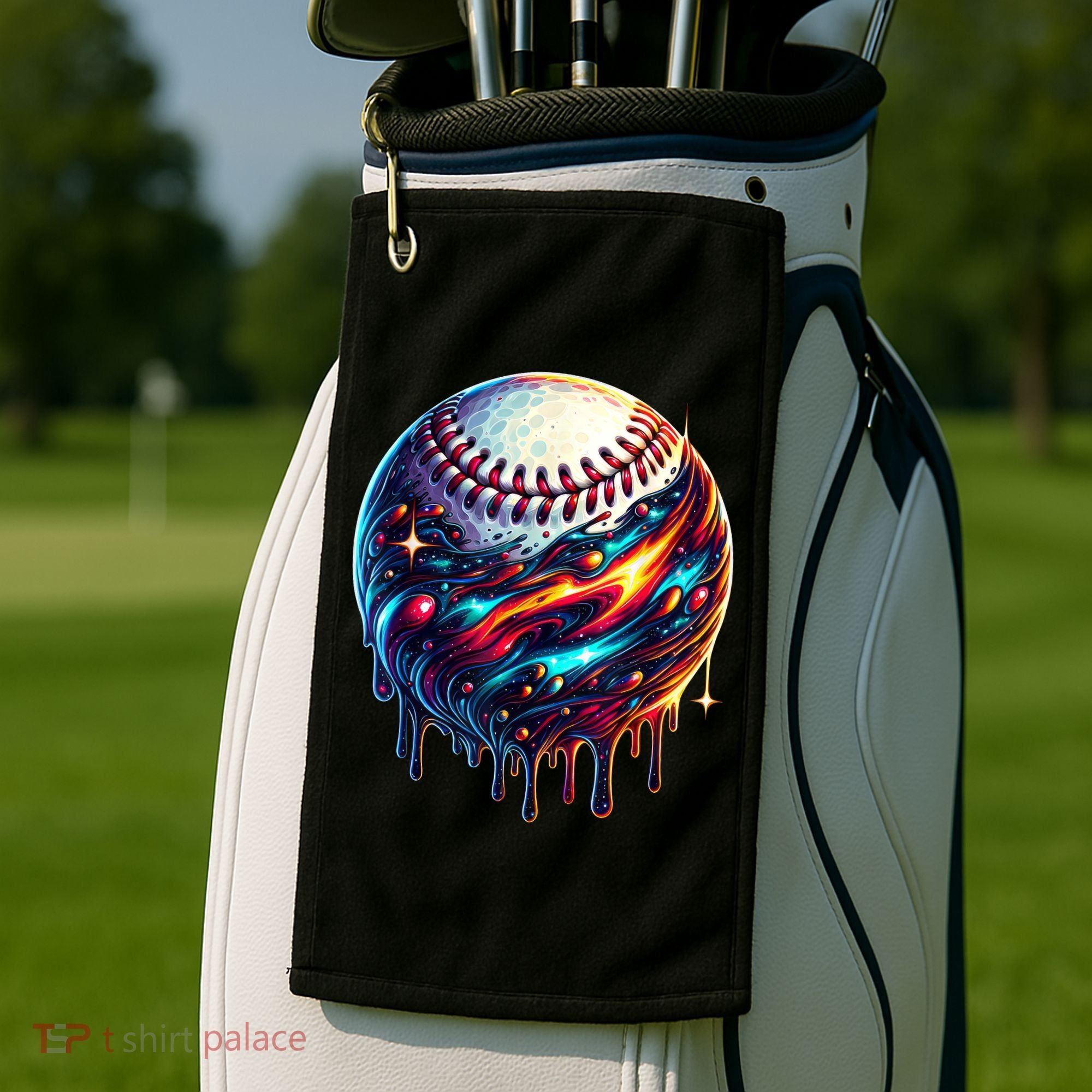 Baseball Planet Drip Baseball Drip Baseball Ice Cream Drip  Golf Towel