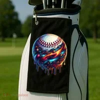 Baseball Planet Drip Baseball Drip Baseball Ice Cream Drip  Golf Towel thumb 2