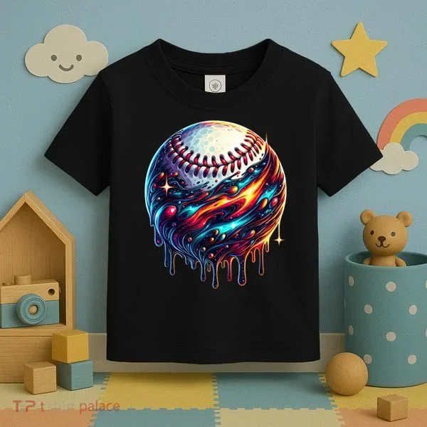 Baseball Planet Drip Baseball Drip Baseball Ice Cream Drip  Toddler T-Shirt