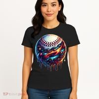 Baseball Planet Drip Baseball Drip Baseball Ice Cream Drip  Women's T-Shirt thumb 4