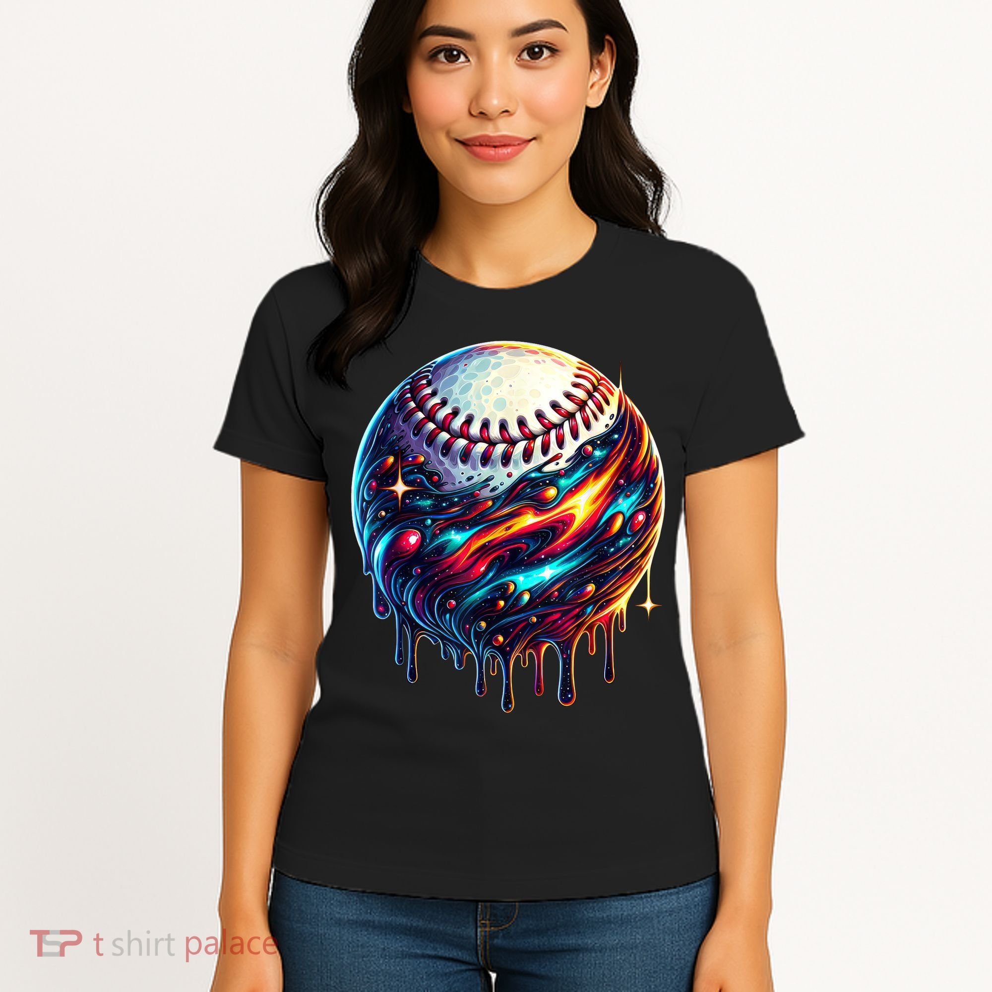 Baseball Planet Drip Baseball Drip Baseball Ice Cream Drip  Women's T-Shirt