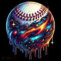 Baseball Planet Drip Baseball Drip Baseball Ice Cream Drip  Women's T-Shirt thumb 6