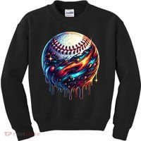 Baseball Planet Drip Baseball Drip Baseball Ice Cream Drip  Kids Sweatshirt thumb 0