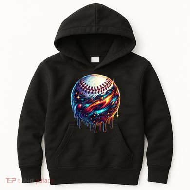 Baseball Planet Drip Baseball Drip Baseball Ice Cream Drip  Kids Hoodie