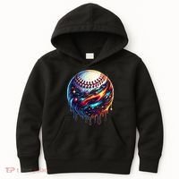 Baseball Planet Drip Baseball Drip Baseball Ice Cream Drip  Kids Hoodie thumb 0