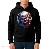 Baseball Planet Drip Baseball Drip Baseball Ice Cream Drip  Kids Hoodie thumb 4