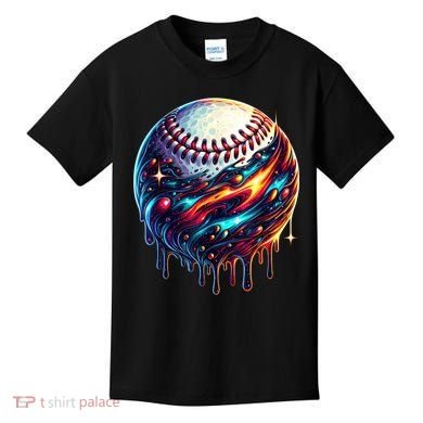 Baseball Planet Drip Baseball Drip Baseball Ice Cream Drip  Kids T-Shirt