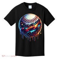 Baseball Planet Drip Baseball Drip Baseball Ice Cream Drip  Kids T-Shirt thumb 0