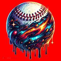 Baseball Planet Drip Baseball Drip Baseball Ice Cream Drip  Santa Hat thumb 1