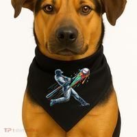 Baseball Player Drip USA-Made Doggie Bandana thumb 1
