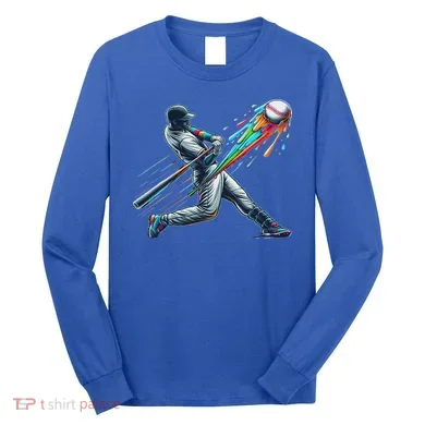 Baseball Player Drip Long Sleeve Shirt