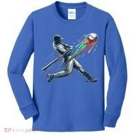Baseball Player Drip Kids Long Sleeve Shirt thumb 0