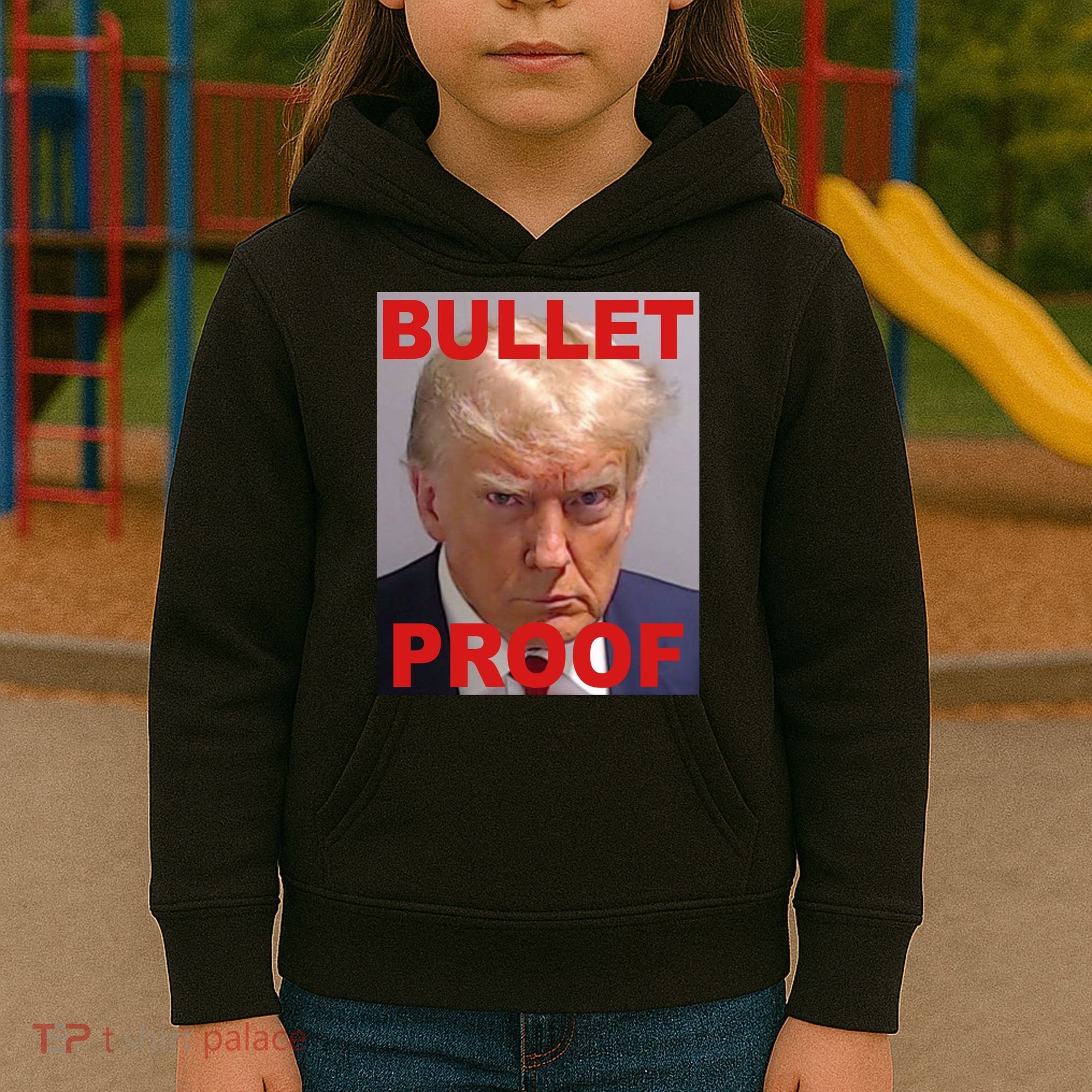 Bullet Proof Donald Trump 2024 Election Strong Kids Hoodie
