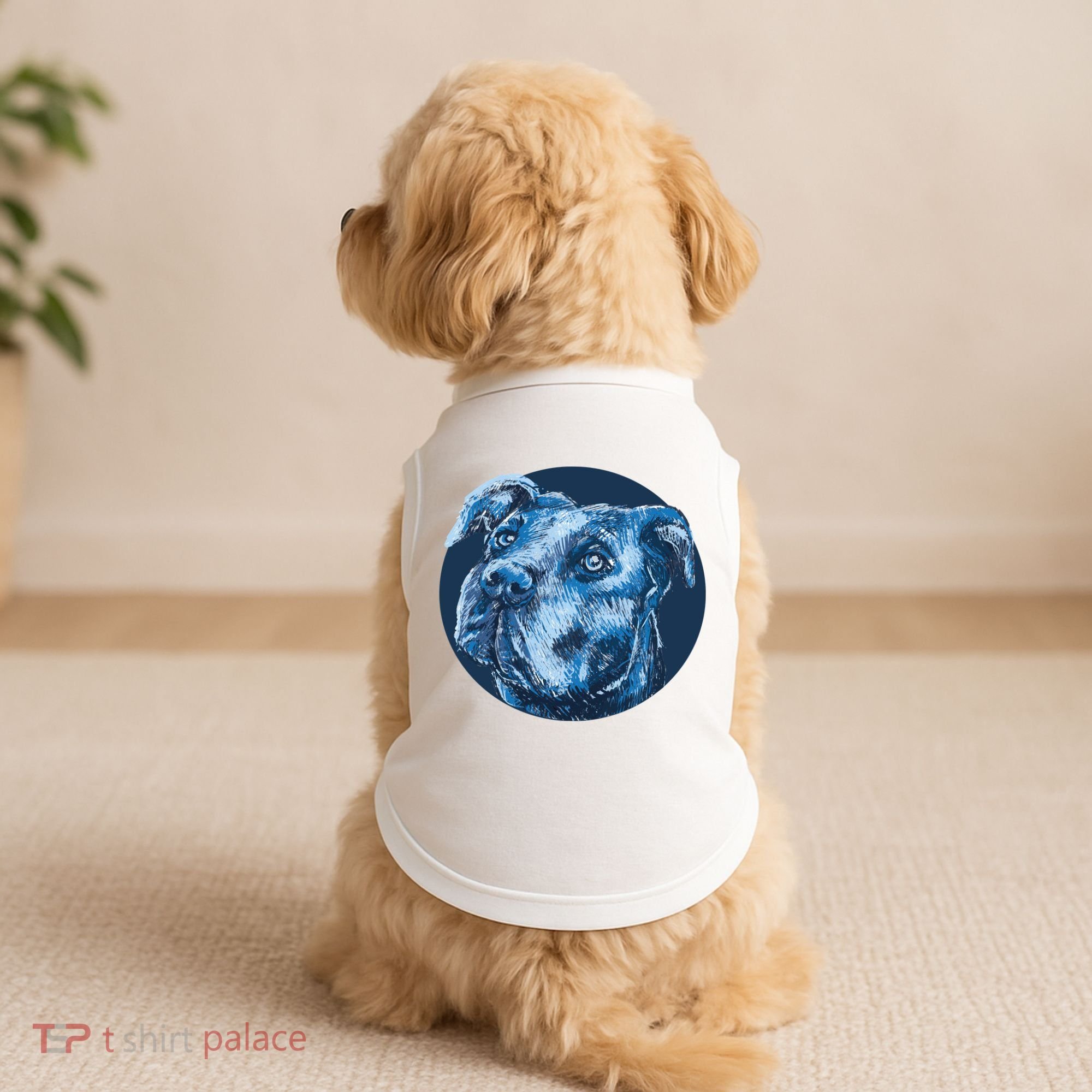 Blue Pitbull Dog Animal Portrait Cute Doggie Tank